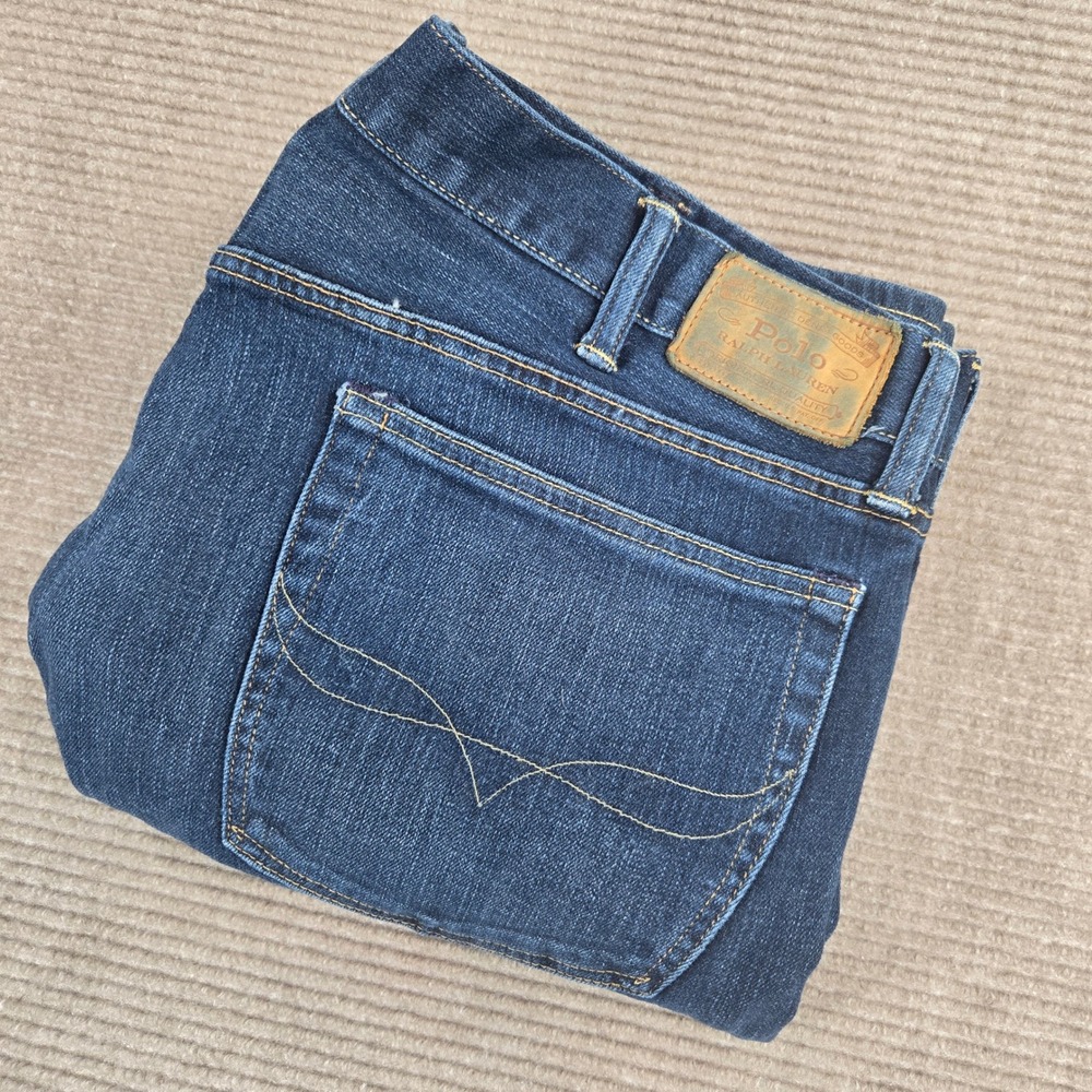 Polo Ralph Lauren Mens 40x32 Blue Hampton Relaxed Straight Jeans